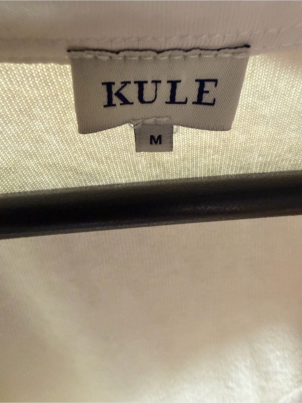 Kule Women’s terry Polo Shirt in Cream with Contrast White Collar - Picture 6 of 6